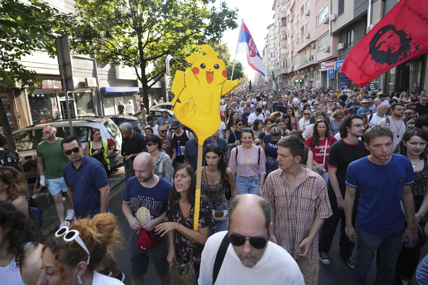 Serbian protesters accuse police of brutality in anti-government rally